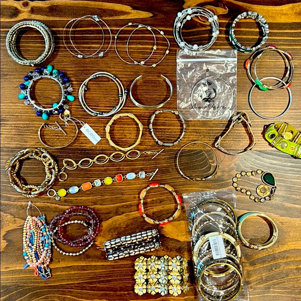 Gold and silver toned bracelets
